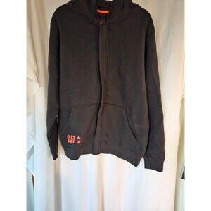 CAT Full Zip FR Hoodie Mens Large Black Flame Resistant Caterpillar Cat 2 NWT